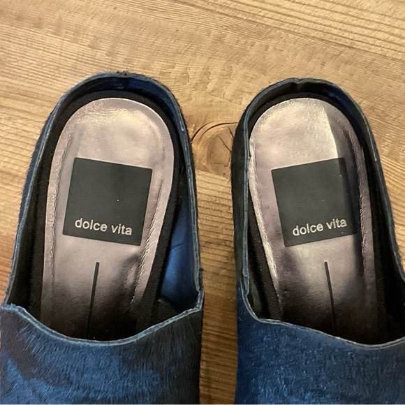 Dolce Vita Women's‎ Lindsy Almond Toe Mid Heel Leather Mules - Picture 8 of 9